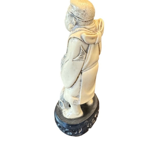 Great 19th Century Vintage Asian Fisherman Sculpture Figurine - Picture 8 of 14